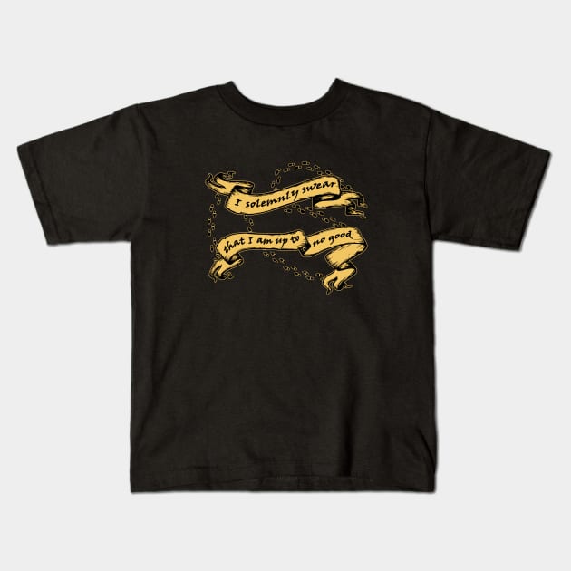 I Am Up To No Good Kids T-Shirt by AngryMongoAff
